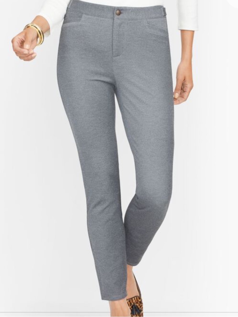 Talbots Lexington Pant Gray Ankle‎ Trousers Womens Size 12 Petite Work Office